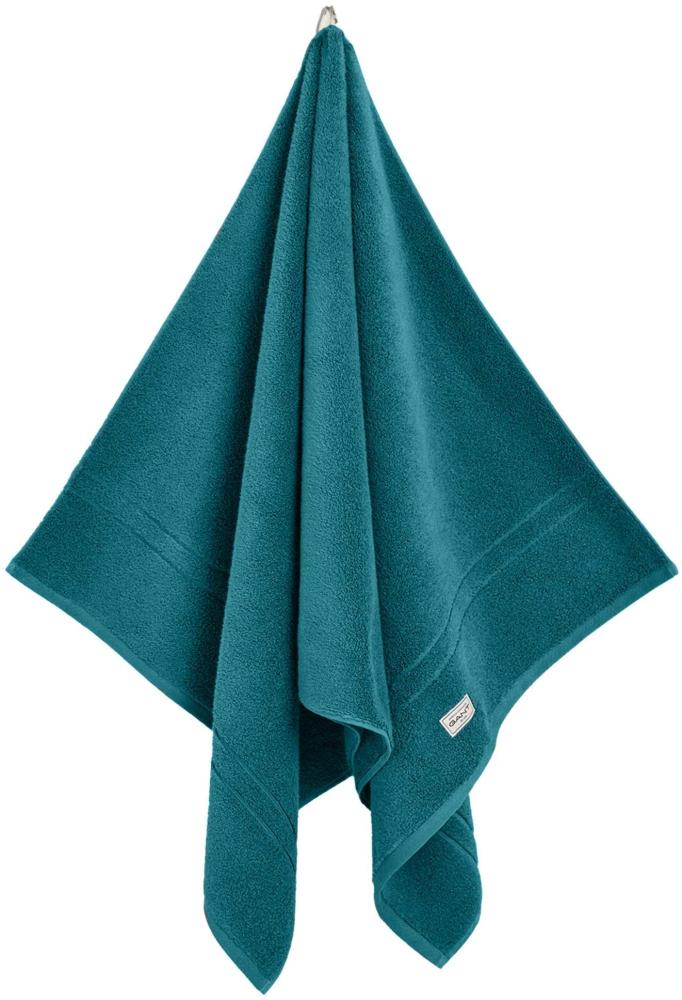 GANT Duschtuch - Premium Towel, Frottee, Bio-Baumwolle, Logo, uni Türkis 70x140cm Bild 1