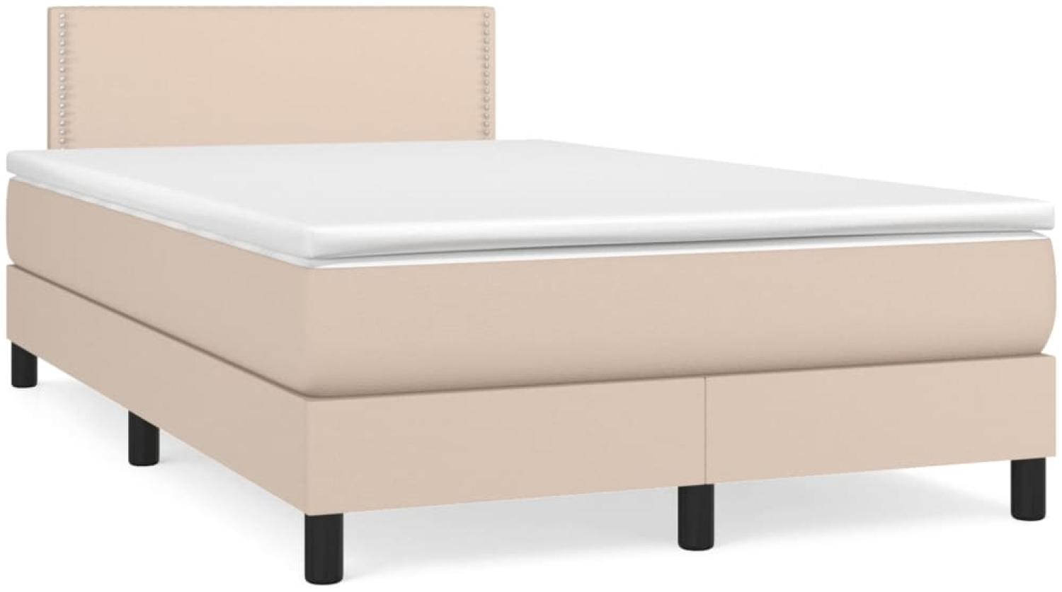 vidaXL Boxspringbett Matratze Cappuccino-Braun 120x190 cm Kunstleder 3269818 Bild 1