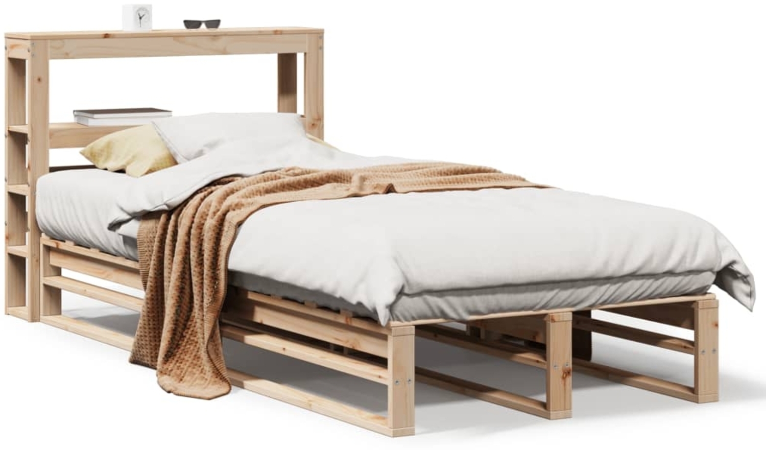 vidaXL Massivholzbett ohne Matratze 100x200 cm Kiefernholz 3306489 Bild 1