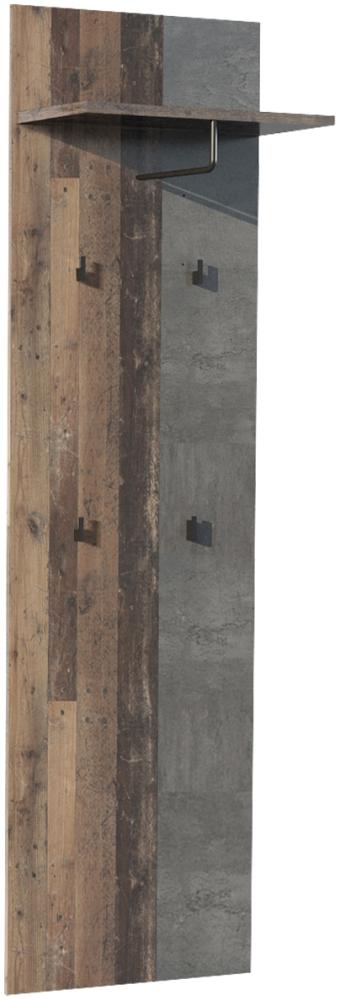 Garderobenpaneel >Salford< in Old Wood Vintage - 55x196.5x31.2cm (BxHxT) Bild 1