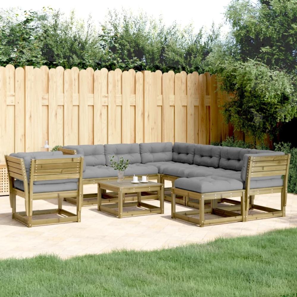 vidaXL 8-tlg. Garten-Lounge-Set mit Kissen Imprägniertes Kiefernholz 3216954 Bild 1