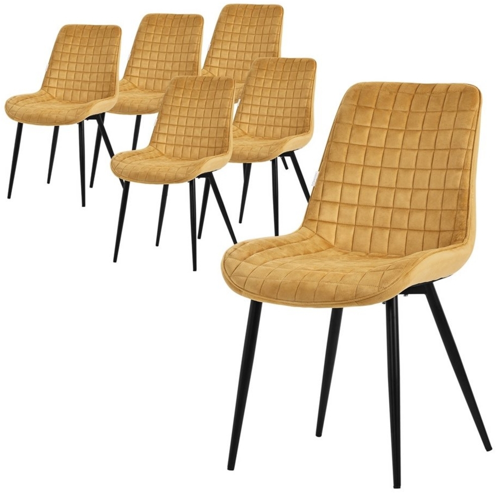 ML-DESIGN Polsterstuhl Esszimmerstühle mit Rückenlehne moderne Design Lounge mit Metallbeinen (6 St), Wohnzimmerstuhl Esstischstühle 6er Set Küchenstuhl Samt Bild 1
