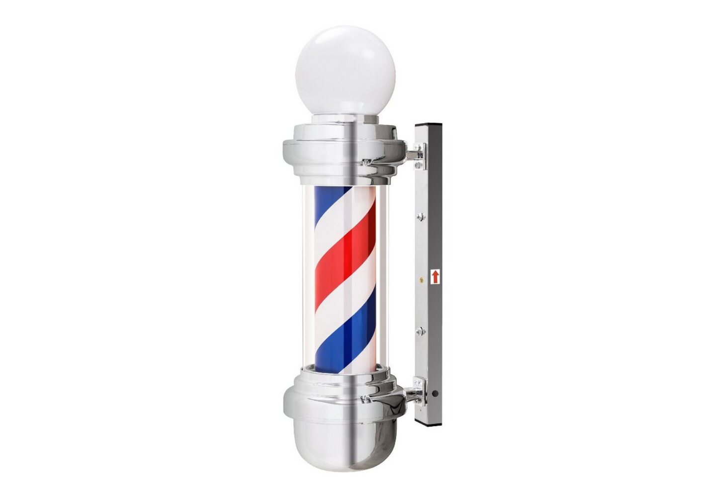 Barberpub Barber-Pole Barbierstab mit LED-Kugelleuchte drehbar Saloneinrichtung L018B Bild 1