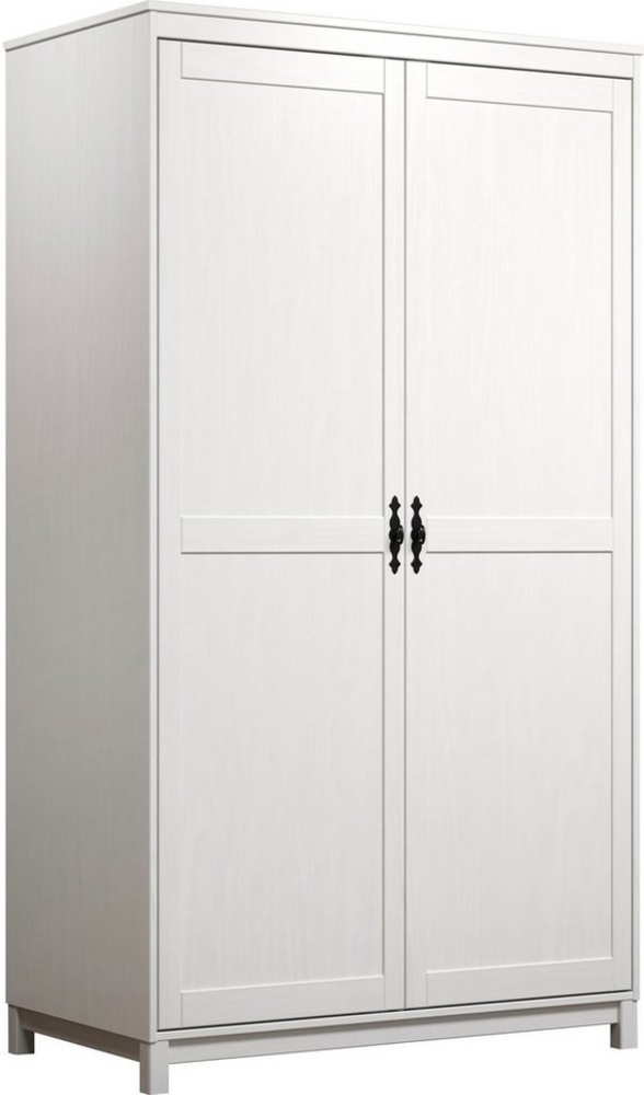 Home affaire Kleiderschrank Sandnes Kieferschrank Schlafzimmer Schrank TOPSELLER weiß (1-St, natürlicher Landhaus-Look B/T/H = 108x60x194cm) Massivholz Schlafzimmerschrank mit besonderen Metallgriffen Bild 1