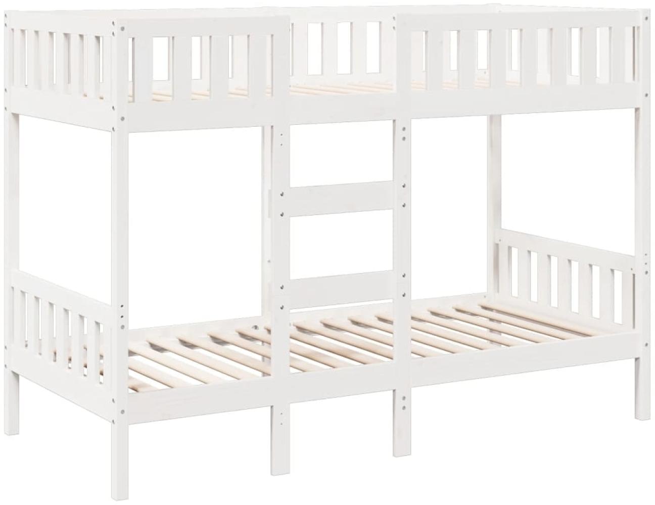 vidaXL Etagenbett Weiß 75x190 cm Massivholz Kiefer 3308608 Bild 1