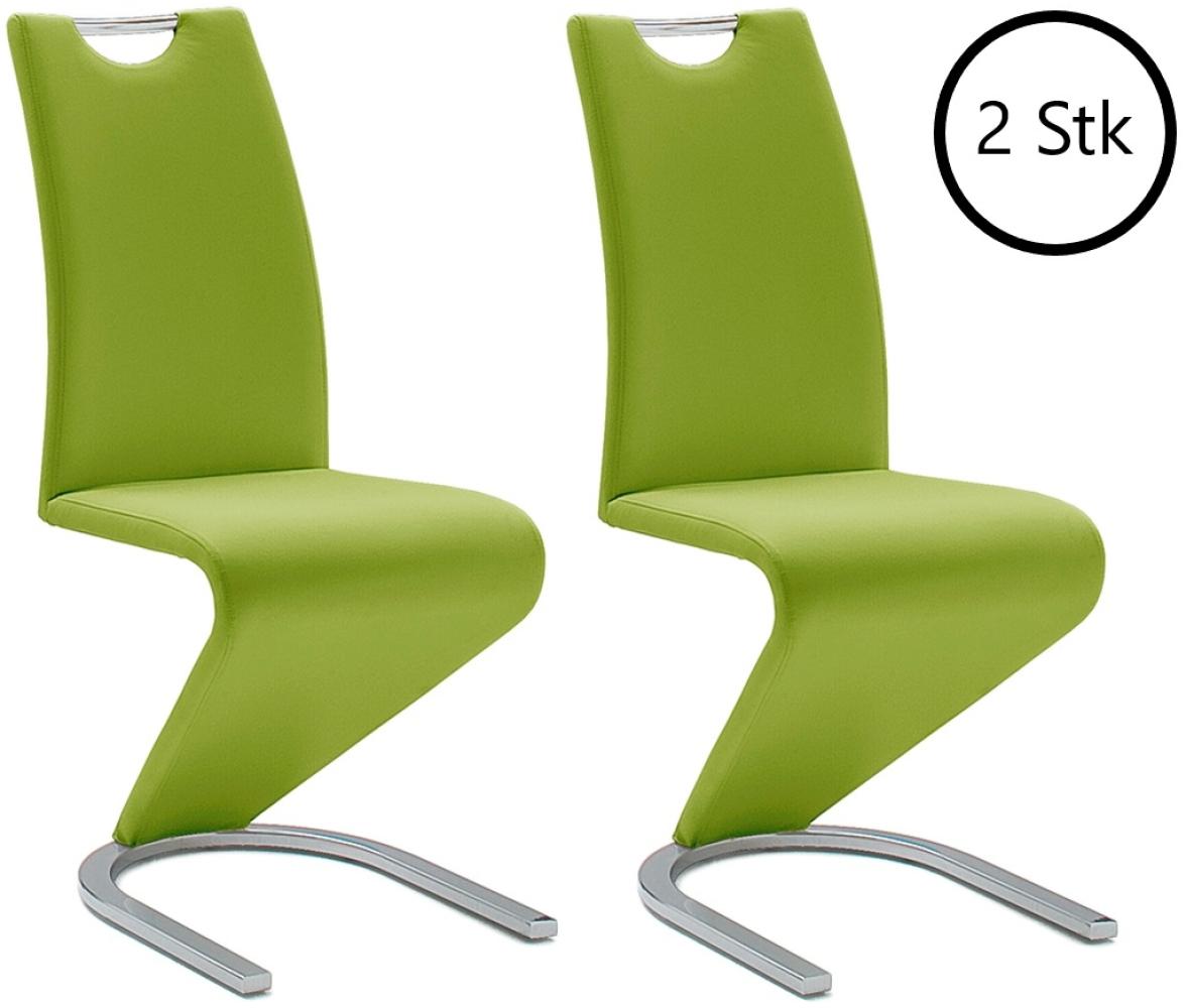 Esszimmerstuhl >Pupik I< (2er Set) in Lime aus Metall - 45x102x62cm (BxHxT) Bild 1