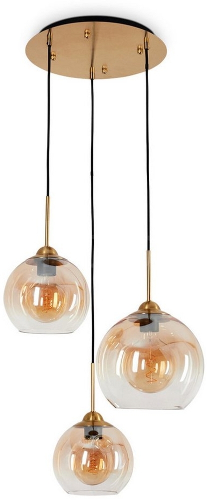 hofstein Hängeleuchte »Calatabiano« moderne Hängelampe in Messingfarben/Bernsteinfarben, ohne Leuchtmittel Bild 1