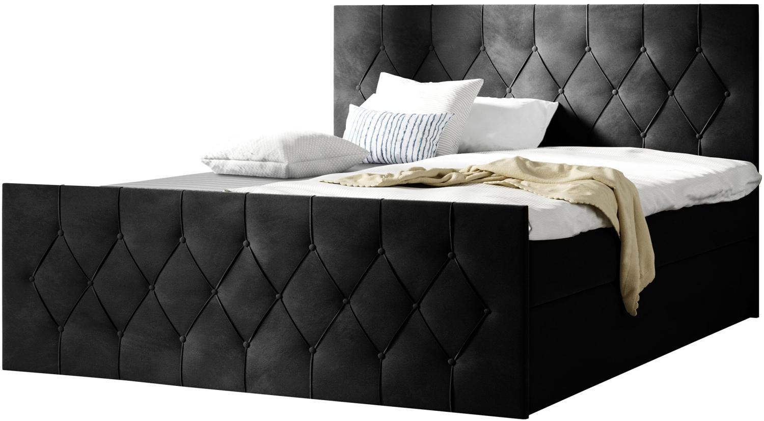 Boxspringbett Simori Lux, Dunkelgrau, 180 x 200 cm Bild 1