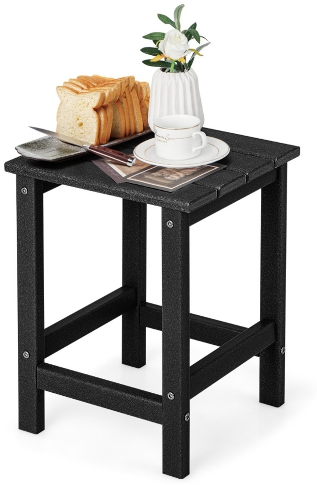 Beistelltisch Witterungsbeständiger HDPE Adirondack Tisch 36 x 36 x 47 cm Schwarz Bild 1