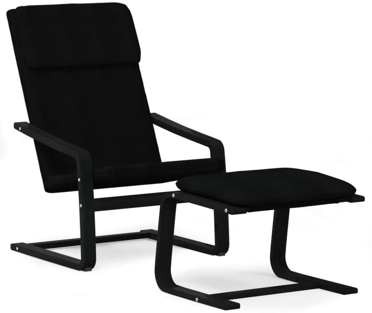 vidaXL Relaxsessel mit Hocker Schwarz Stoff 3154419 Bild 1