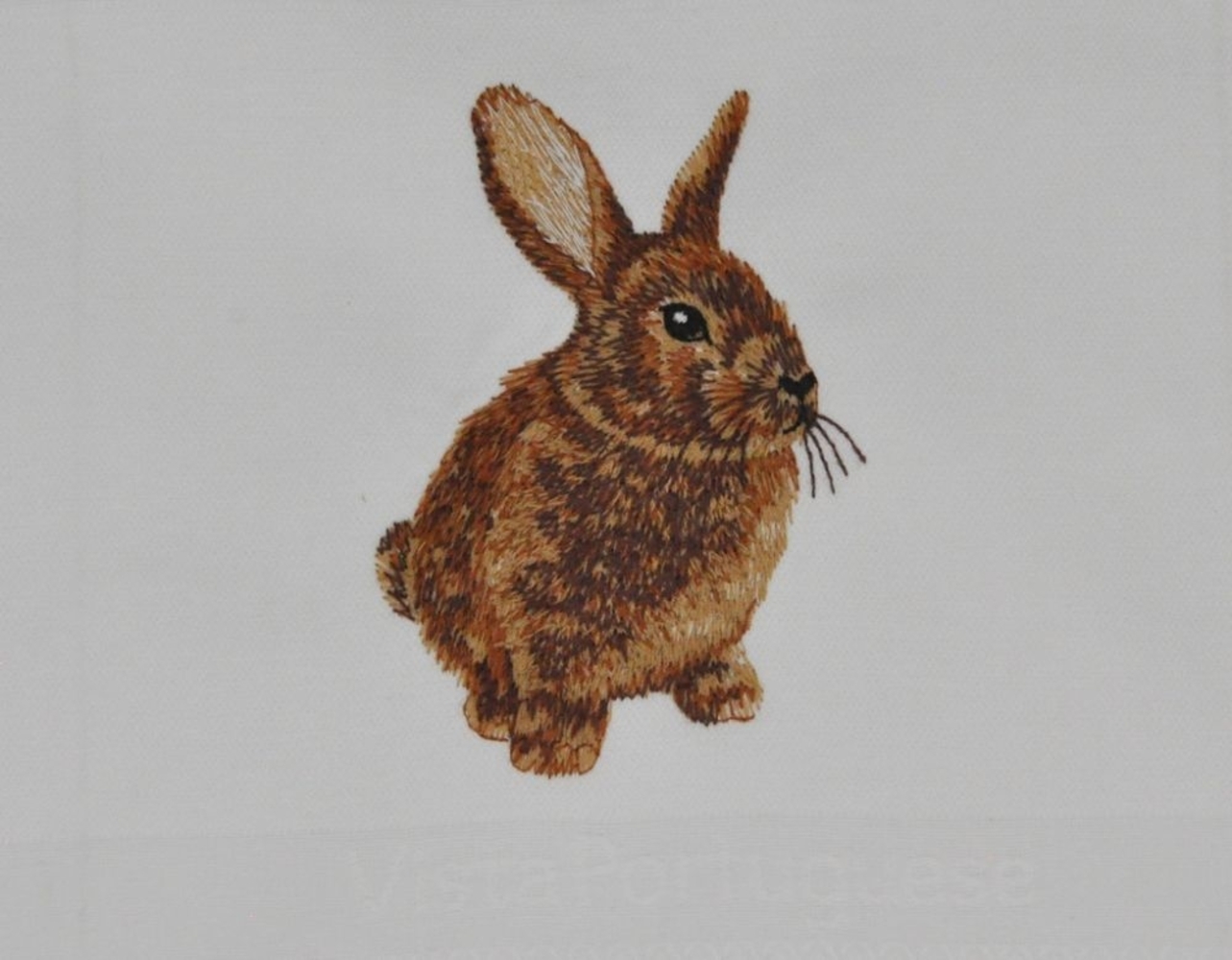 Vista Portuguese Geschirrtuch weiß Kaninchen Bild 1