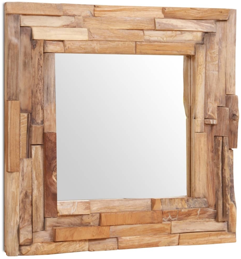 vidaXL Dekorativer Spiegel Teak 60 x 60 cm Quadratisch 244562 Bild 1
