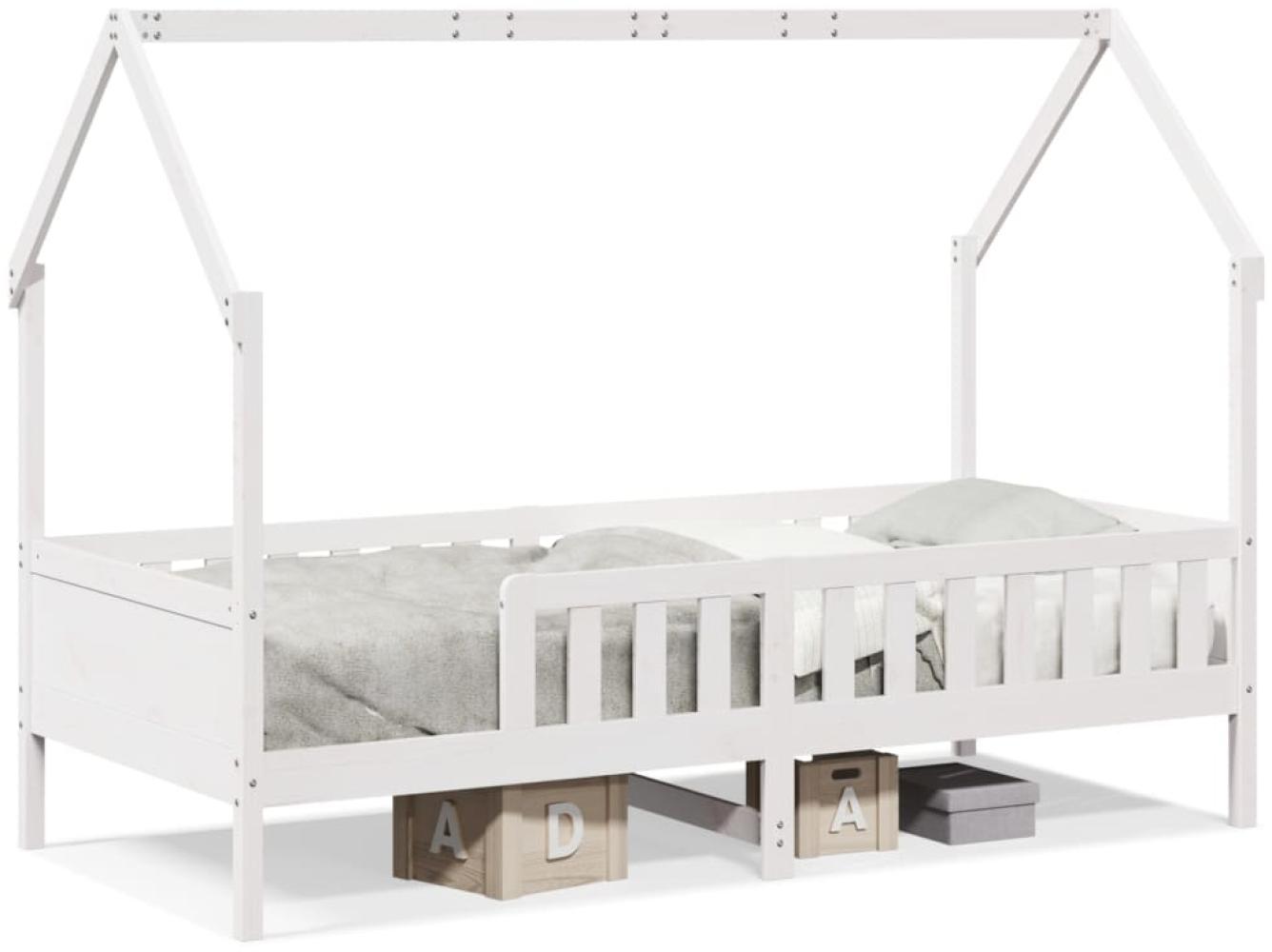 vidaXL Kinderbett Hausbett Weiß 90x200 cm Massivholz Kiefer 850702 Bild 1