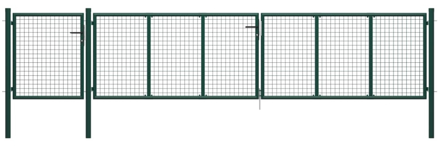 vidaXL Gartentor Stahl 500×100 cm Grün 144317 Bild 1
