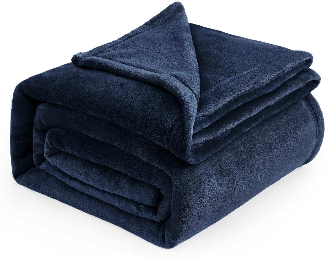 BEDSURE Kuscheldecke Flauschig Decke Fleecedecke - Wohndecke Warm Winter Weich, Sofadecke XXL, Decke Couch Blanket, Kuscheldecke Große, Wohn- & Kuscheldecken 230x270cm, Sofa überwurfdecke Blau Navy Bild 1