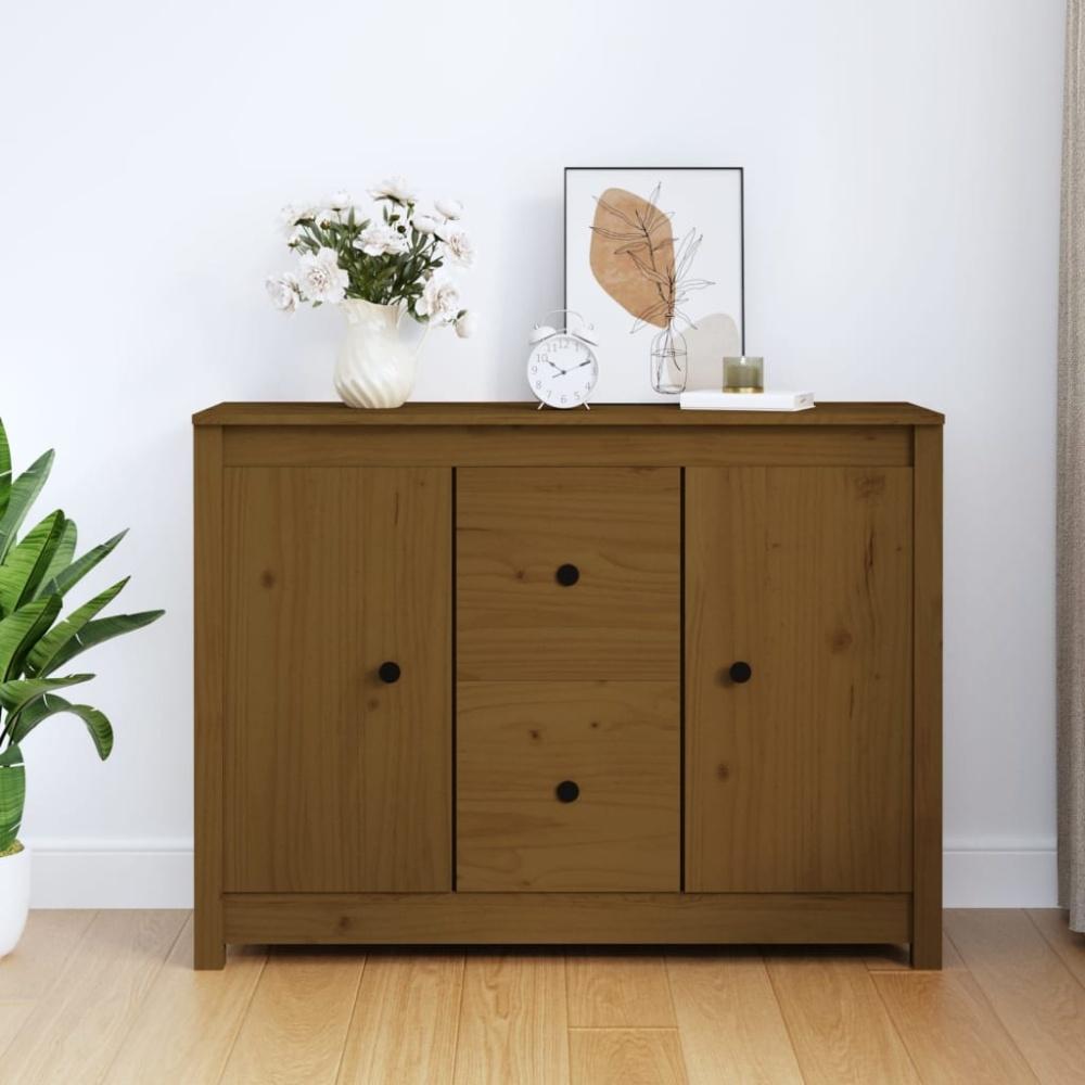 vidaXL Sideboard Honigbraun 100x35x74 cm Massivholz Kiefer 814567 Bild 1