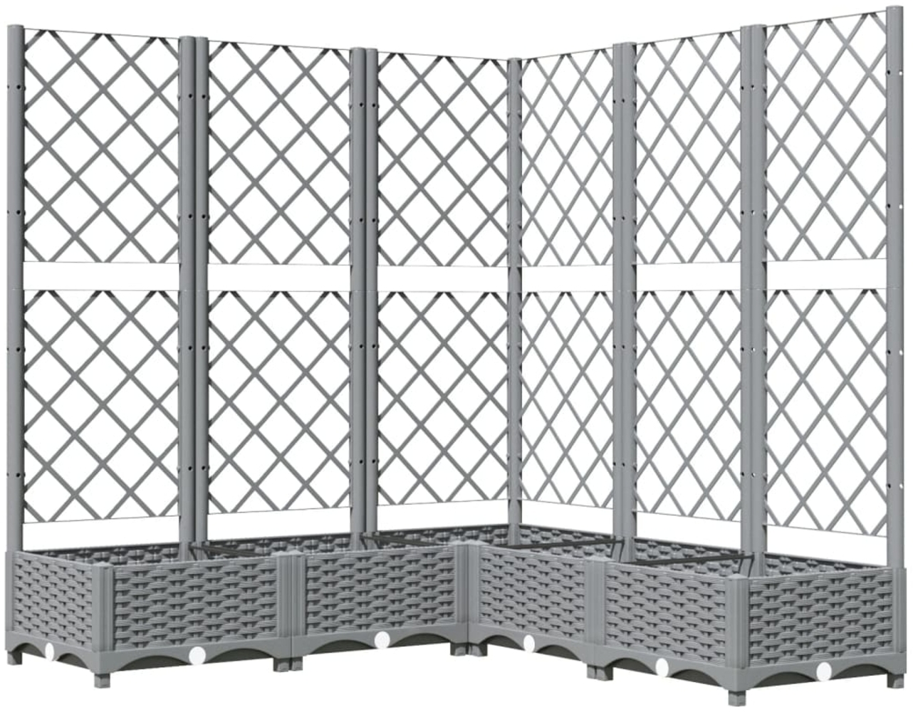 vidaXL Pflanzkübel mit Rankgitter Hellgrau 120x120x121,5 cm PP 153277 Bild 1