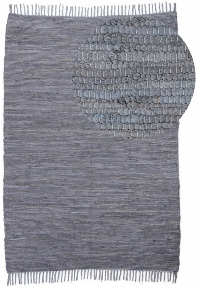 carpetfine Teppich Kelim Chindi uni, auch als Läufer, rechteckig, Höhe: 5 mm, Wendeteppich, reine Baumwolle, handgewebt, Uni-Farben, mit Fransen Bild 1