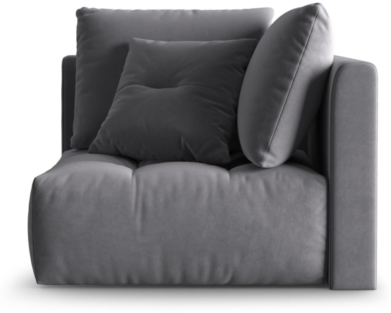 Micadoni Symmetrisches Eckmodul Bloom Samt Casino Dunkelgrau Bild 1