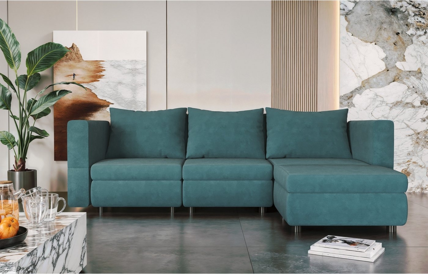 HOMALL Ecksofa L-förmiges Ecksofa Sectional Sofa mit Stauraumbettkasten Bild 1