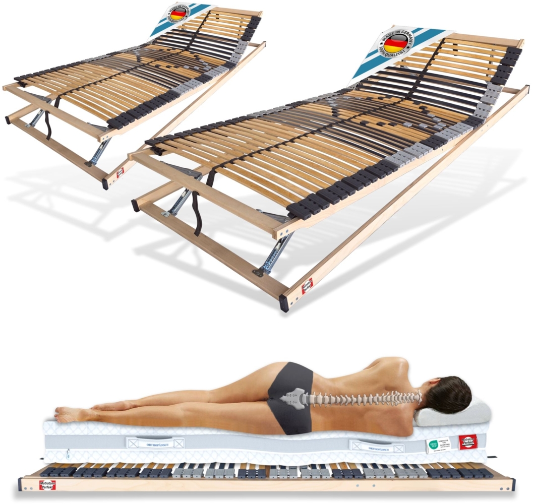 Matratzen Perfekt 2 x Lattenrost 70x200 cm, 42 Leisten, verstellbar Bild 1
