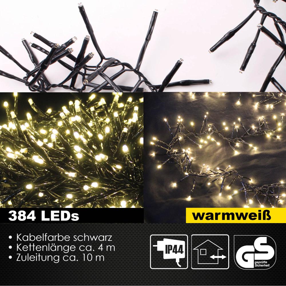 Lichterkette 384LED warmweiß Cracker Büschel Lichter Kette Weihnachtsbeleuchtung Bild 1