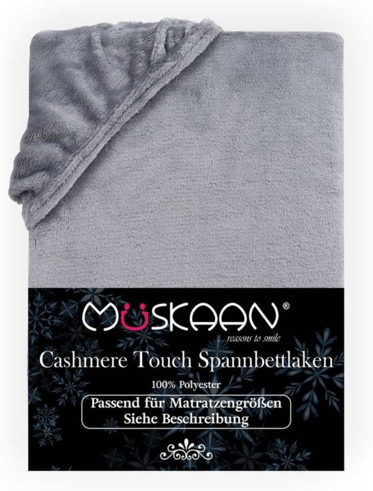 Müskaan Spannbettlaken Spannbetttuch Cashmere Touch Bettlaken Flausch Warm, Nicki, Gummizug: Rundumgummizug, Matratzen Bezug bis 22cm Matratzenhöhe Kuschelig Flauschig Bild 1