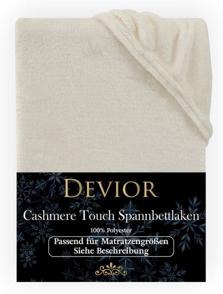 Devior Spannbettlaken Spannbetttuch Cashmere Touch Bettlaken Flausch Warm, Nicki, Gummizug: Rundumgummizug, Matratzen Bezug bis 22cm Matratzenhöhe Kuschelig Flauschig Bild 1