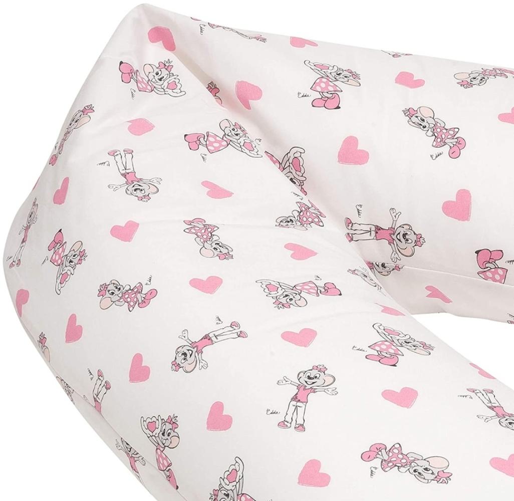 Still-und Lagerungskissen ED - EDDA 190 cm, 100 Prozent Baumwolle, Edda Rosa Herzen : Edda Rosa Herzen Bild 1