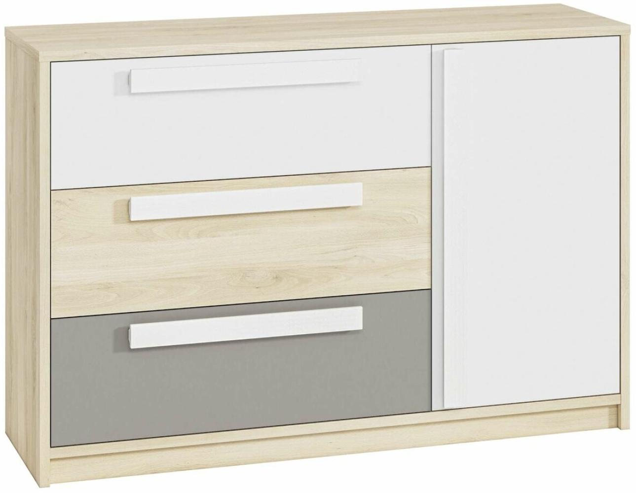 Stylefy Dorli Kommode II Buche Fjord Weiß Grau Bild 1