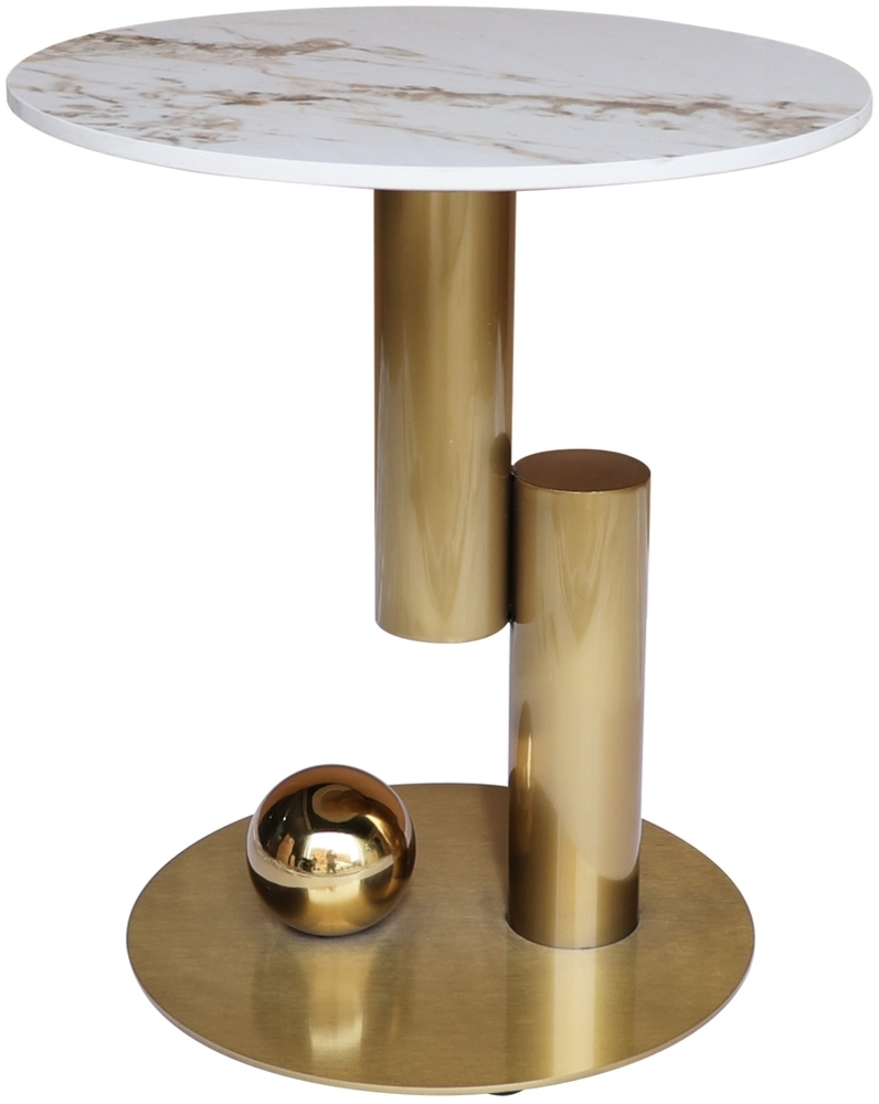 Livin Hill Beistelltisch Modig Goldene Beine, weißes Oberteil M62 Bild 1
