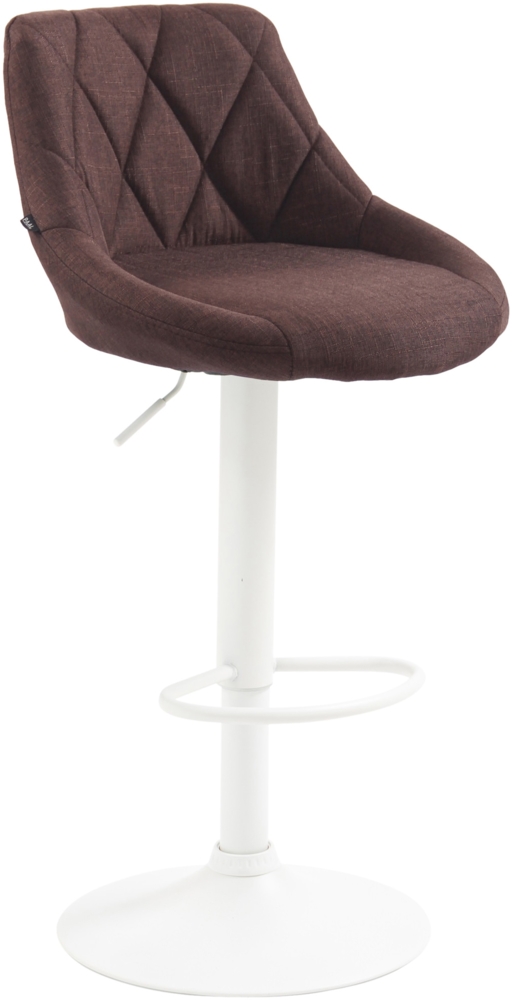 CLP Barhocker Lazio Stoff höhenverstellbar und 360 Grad drehbar,braun weiß Bild 1