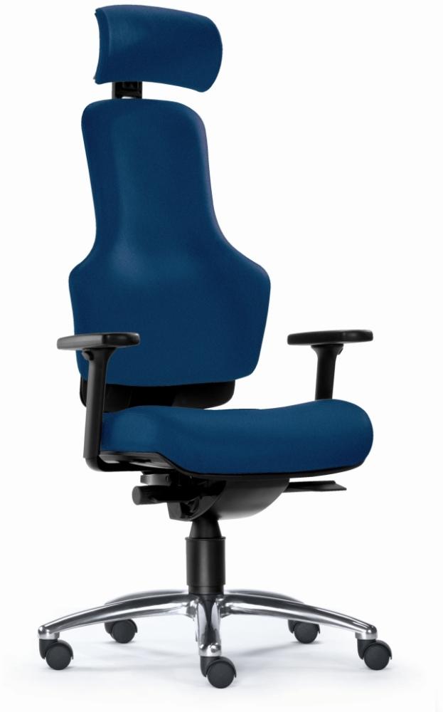 Drehstuhl Schreibtischstuhl Ortholetic Balance Homeoffice Teppichrollen Blau Bild 1