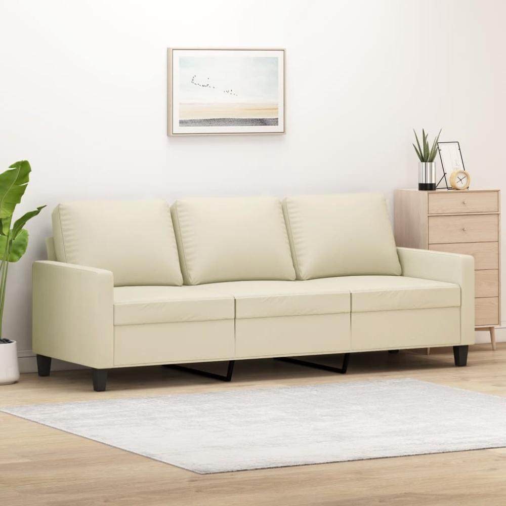 vidaXL 3-Sitzer-Sofa Creme 180 cm Kunstleder 359143 Bild 1