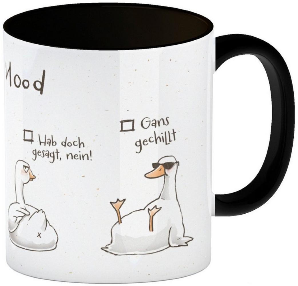 speecheese Tasse Gilbert die Gans Kaffeebecher in schwarz mit Spruch Daily Mood Bild 1