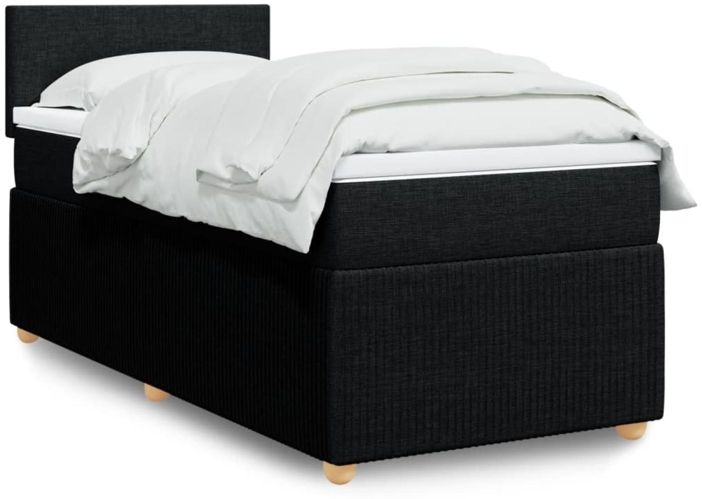 vidaXL Boxspringbett mit Matratze Schwarz 100x200 cm Stoff 3289662 Bild 1