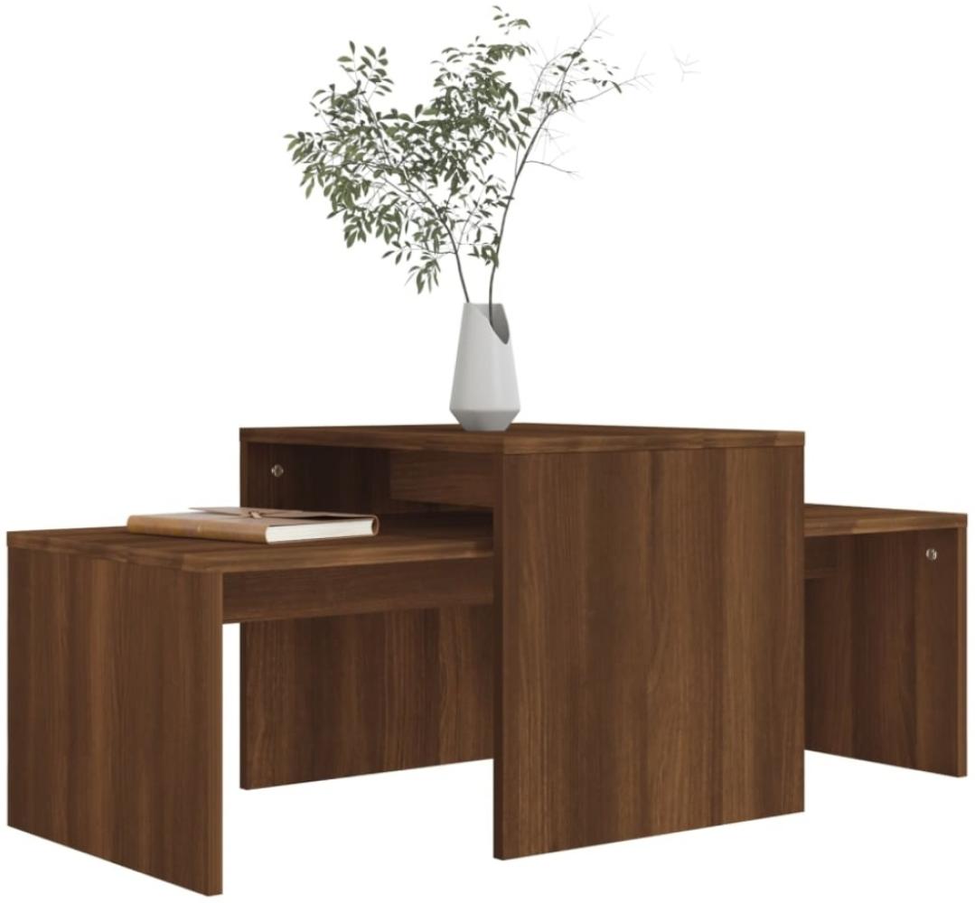 vidaXL Couchtisch-Set Braun Eichen-Optik 100x48x40 cm Holzwerkstoff 815548 Bild 1