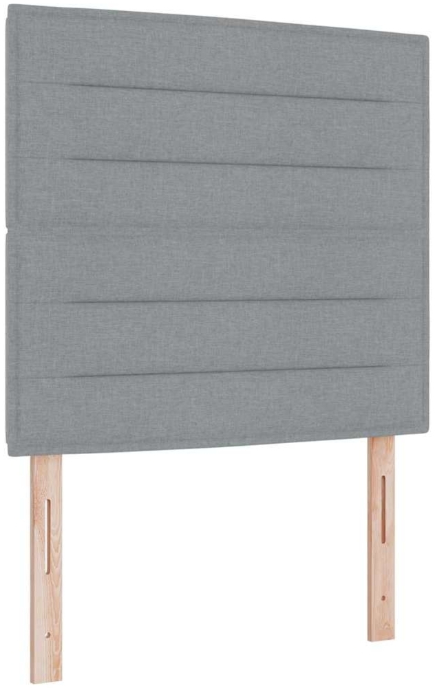 vidaXL Boxspringbett mit Matratze Hellgrau 80 x 200 cm Stoff 3343946 Bild 1