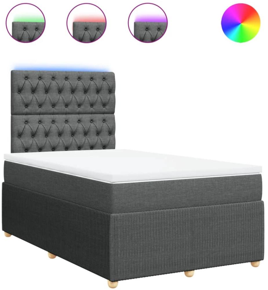 vidaXL Boxspringbett mit Matratze Dunkelgrau 120x190 cm Stoff 3294303 Bild 1