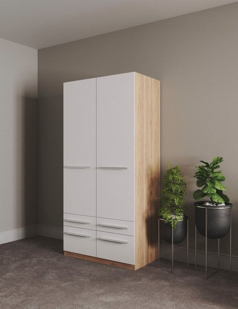 priess Kleiderschrank Schrank Garderobe Wäscheschrank Barcelona in 5 Breiten viel Stauraum, geräumige Schubkästen, mit Spiegel, MADE IN GERMANY Bild 1