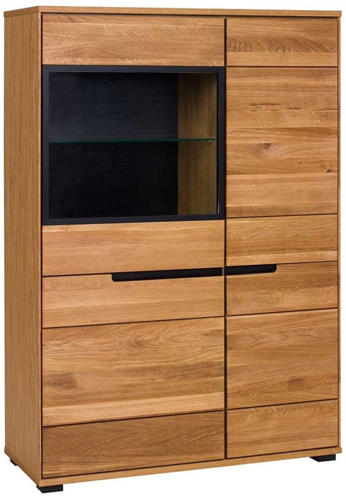 Vitrine Luisa / Lola, Echtholz, Holzwerkstoff, Holzfarben, 102 x 147 x 41 cm Bild 1