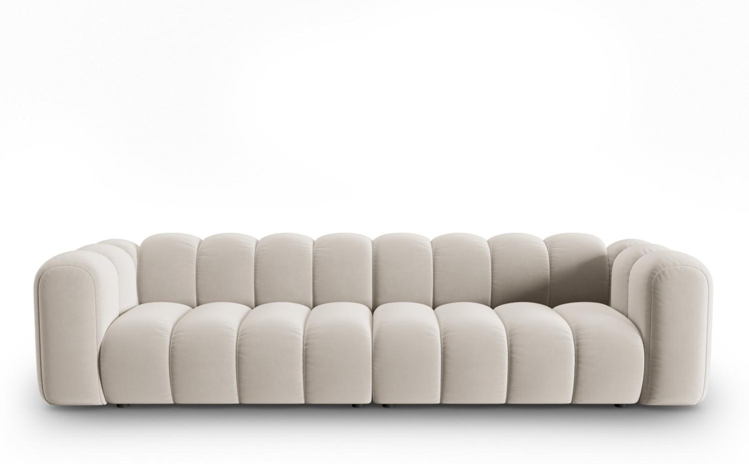 Micadoni Modulares Sofa Lupine 4-Sitzer Samtstoff Beige Bild 1