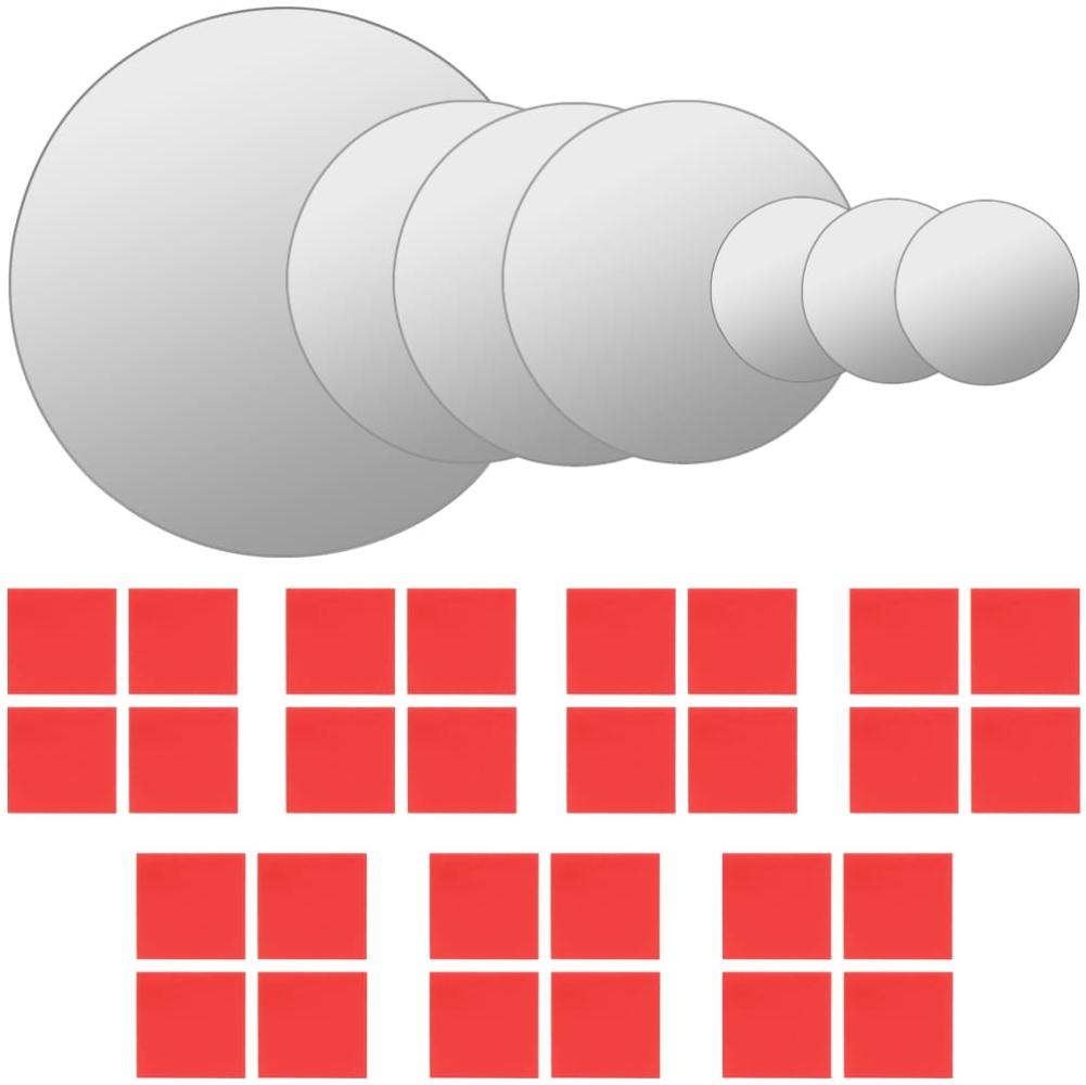 vidaXL 7-teiliges Wandspiegelset Rundglas 245692 Bild 1