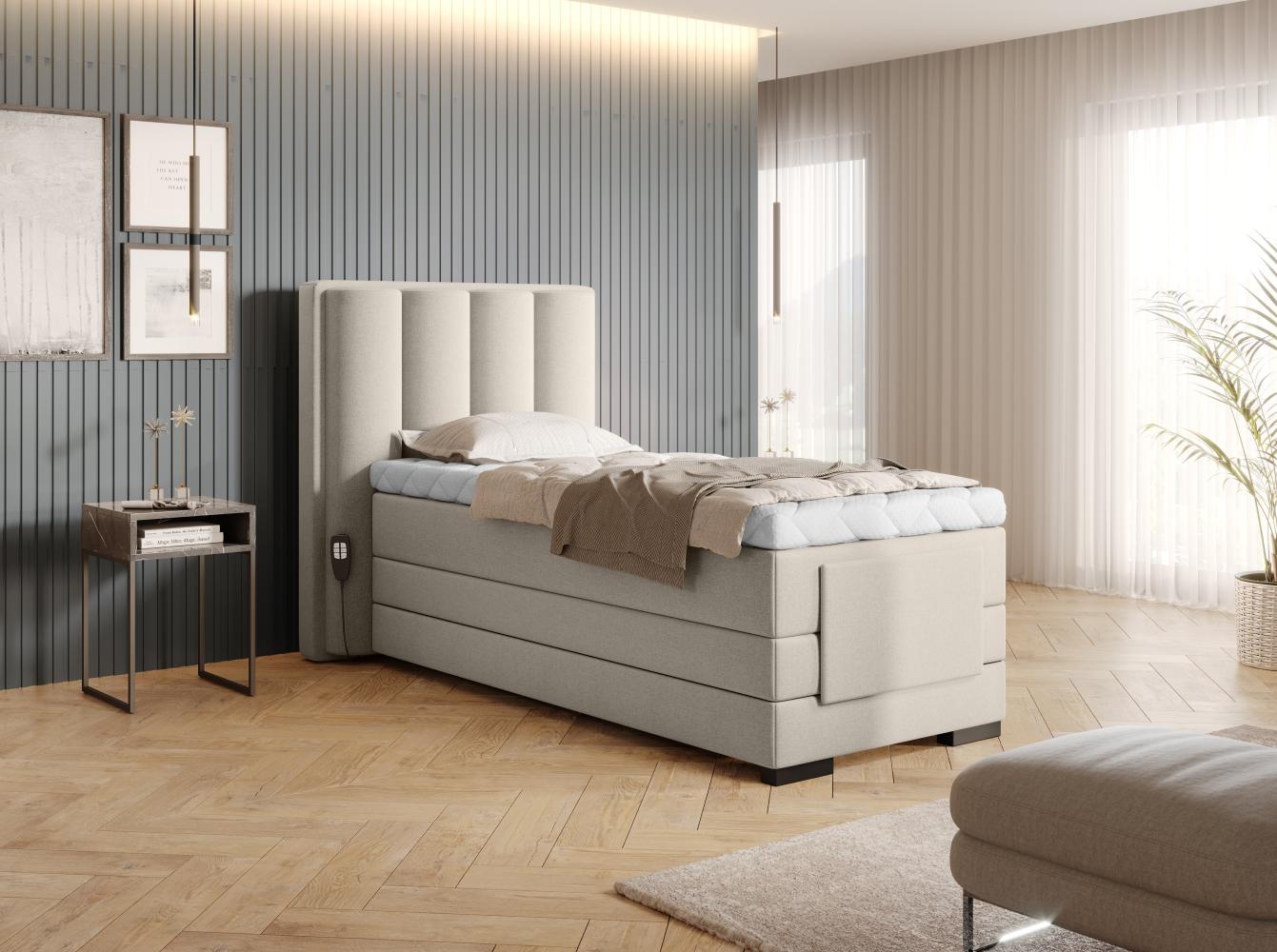 Veros 90x200, Boxspring Bett, Beige Bild 1