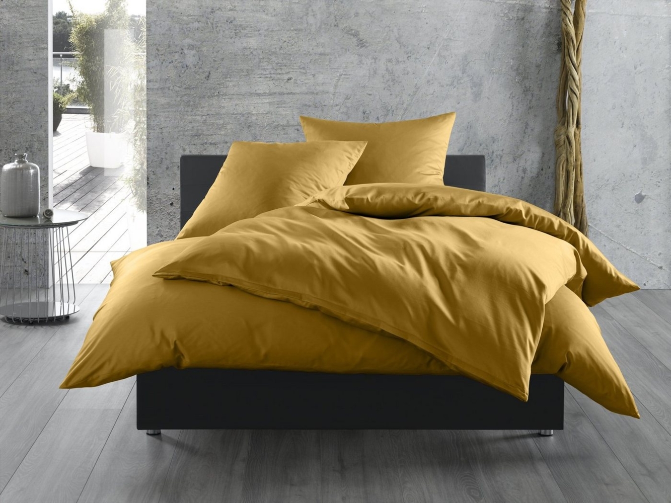 BETTWAESCHE-MIT-STIL Bettwäsche Mako Satin Bettwäsche uni einfarbig, Mako-Satin, 3 teilig Bild 1