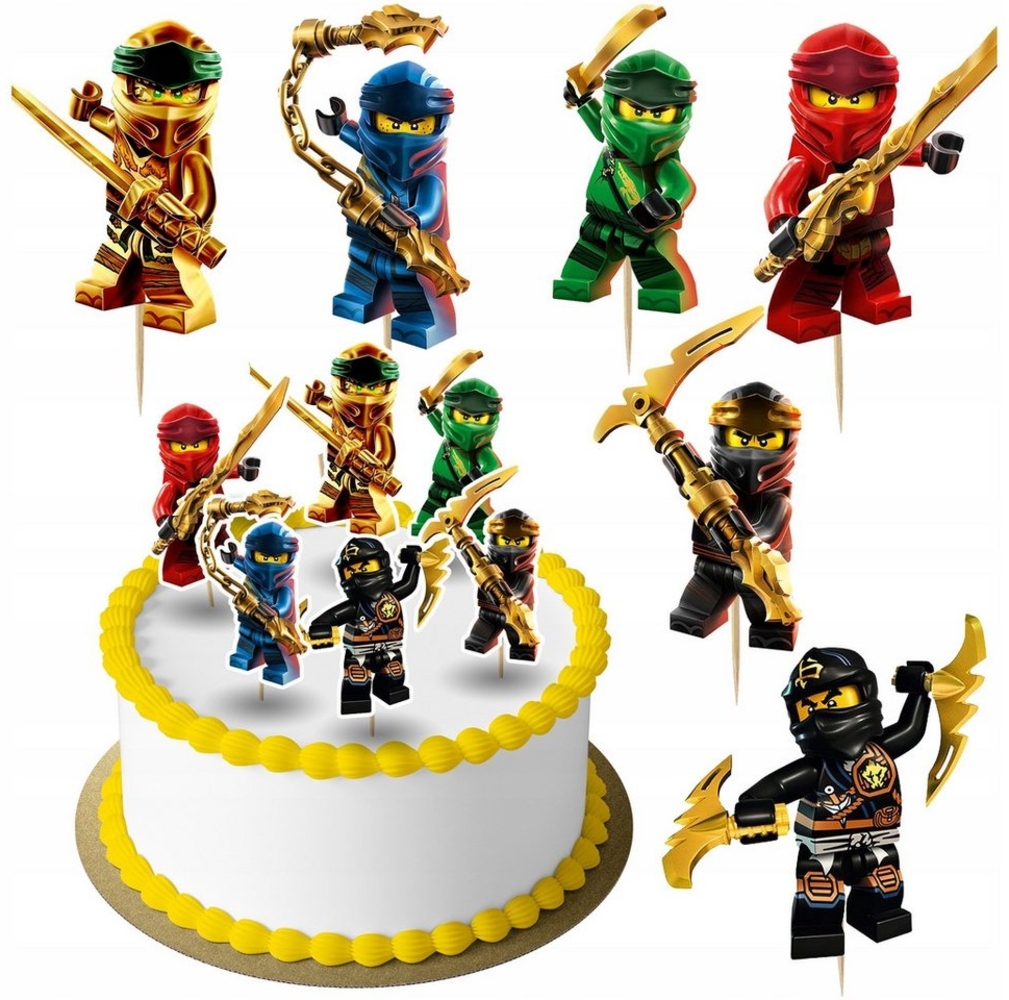 Festivalartikel Tortenstecker NINJAGO Topper Set 6 Stk Geburstag Torten Deko Kuchen Junge Bild 1