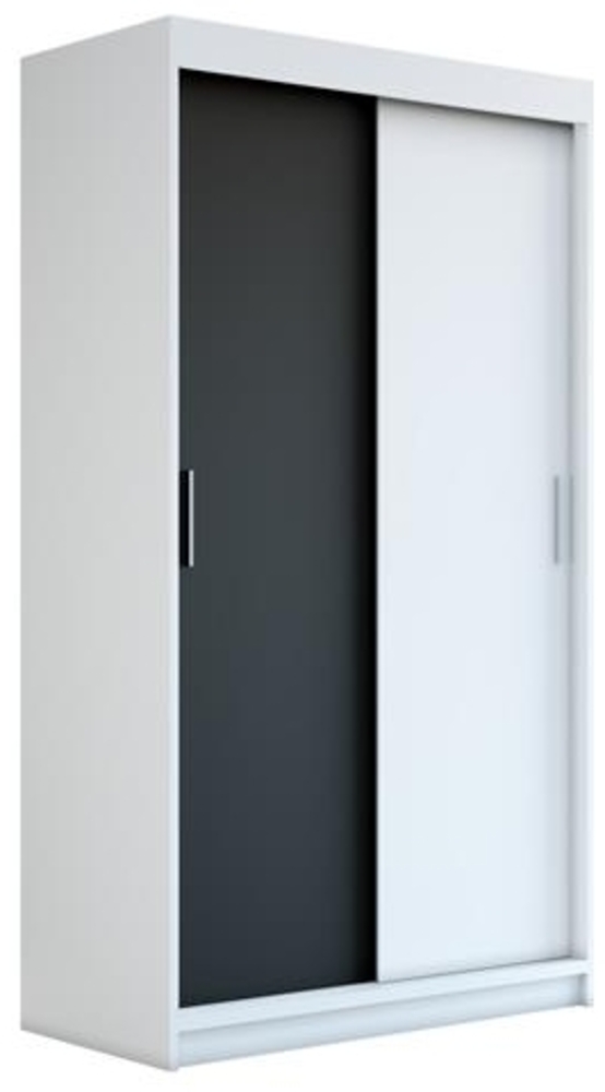 Schwebetrenschrank PAX 2-trig Schrank 120 cm (mit Spiegel) Farbe: Wei , schwarz Bild 1