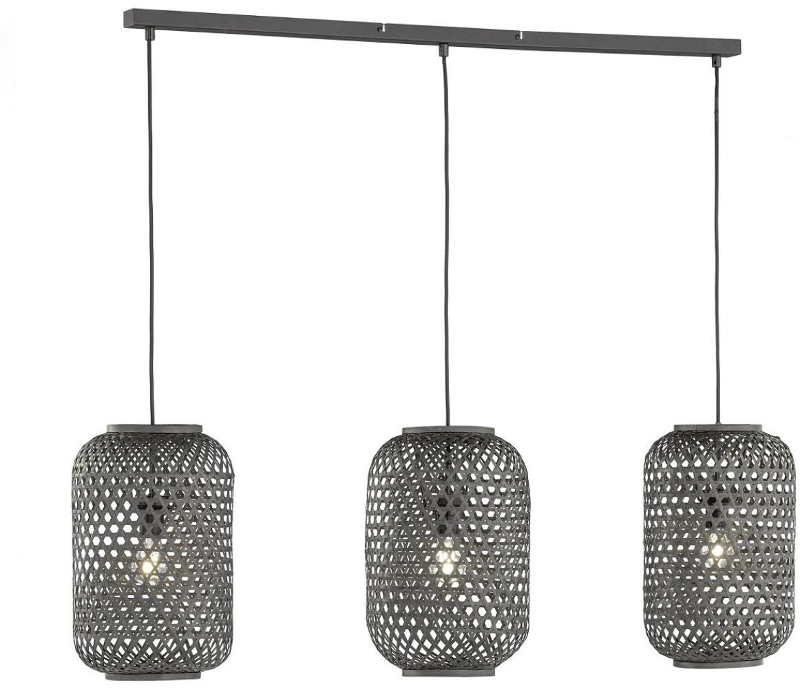 SCHÖNER WOHNEN-Kollektion Pendelleuchte CALLA Rattanschirm schwarz matt 860008 Bild 1