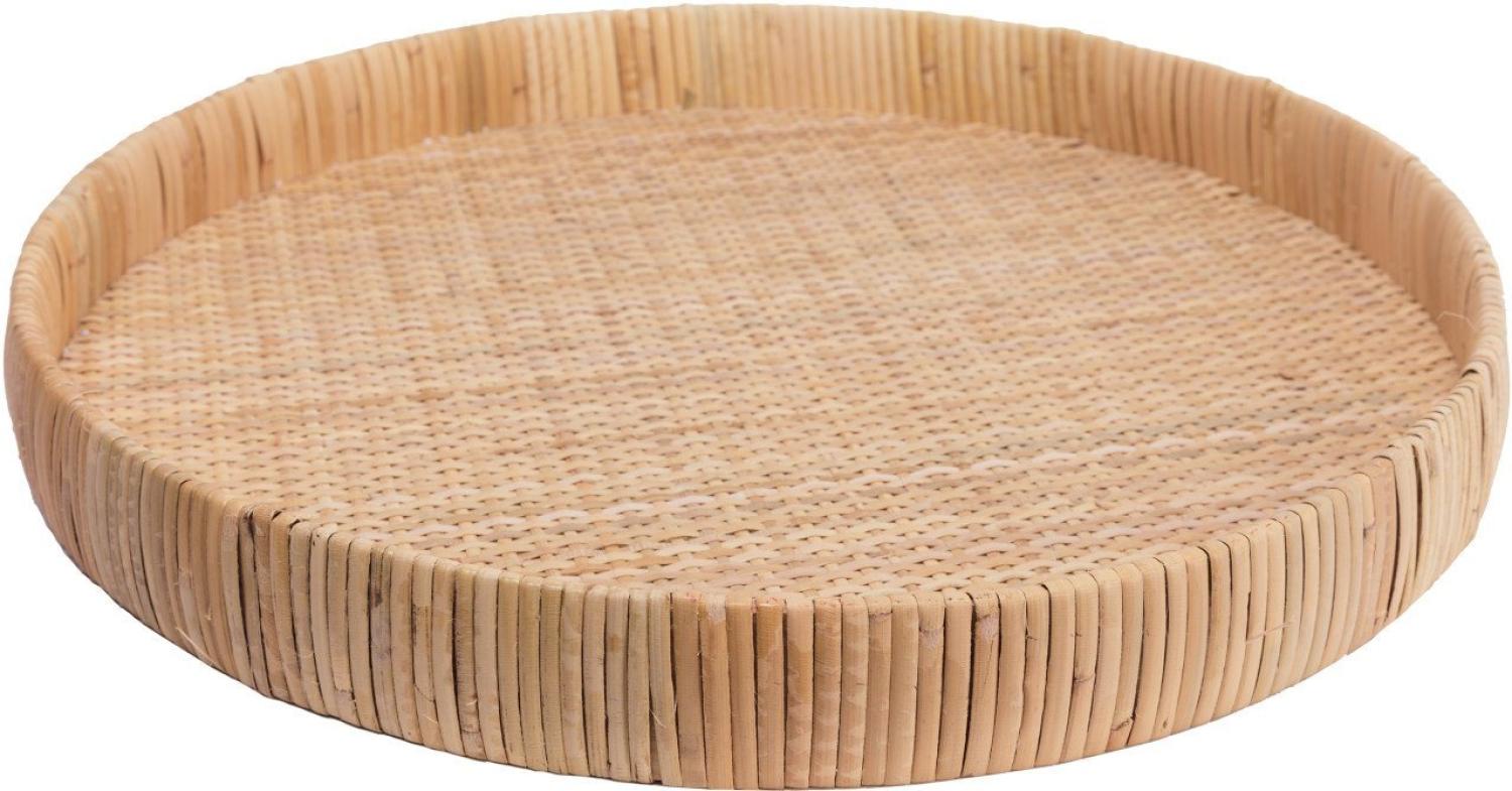 TrendLine Deko Tablett Rattan Ø 45 cm natur Bild 1