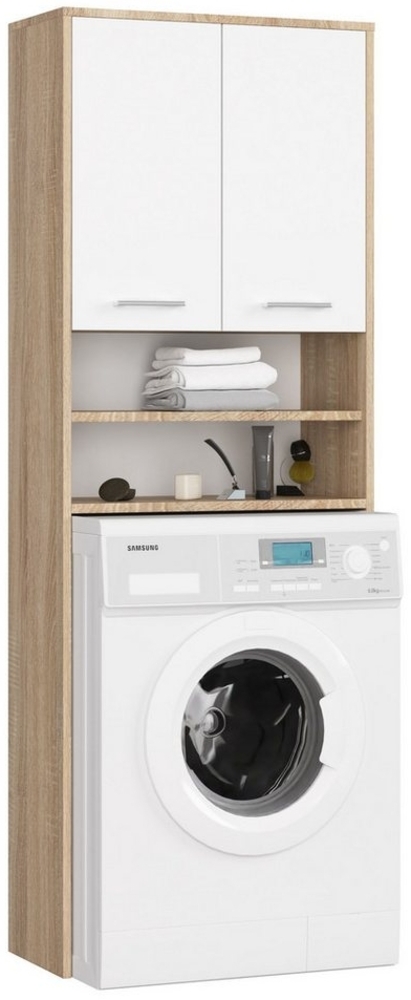 Raumhirsch Furniture Waschmaschinenumbauschrank mit zwei Türen, 64 × 30 × 180 cm Bild 1